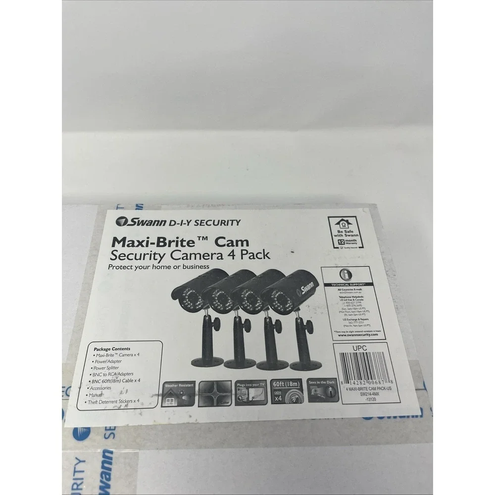 Swann Maxi-Brite Cam Security Camera 4 Pack SW214-4MX‎ NEW SEALED